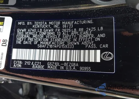 2023 Lexus Es 350 Ultra Luxury from USA, damaged, VIN 58AFZ1B14PU159333